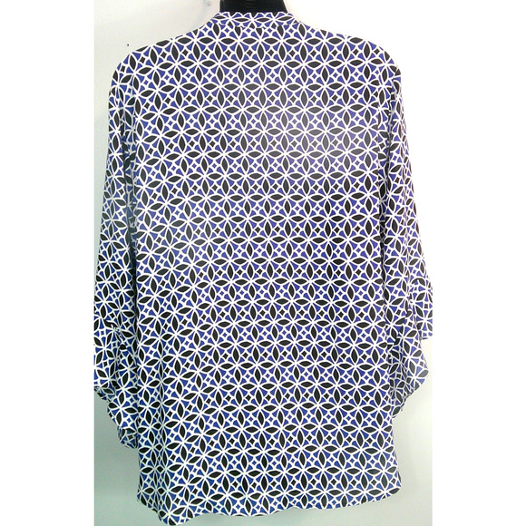 Counterparts Women's XL V-neck 1/4 Button 3/4 Bell Sleeve Blouse - Picture 5 of 9